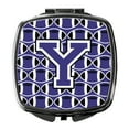 thumbnail image 1 of Letter Y Football Purple and White Compact Mirror CJ1068-YSCM, 1 of 4