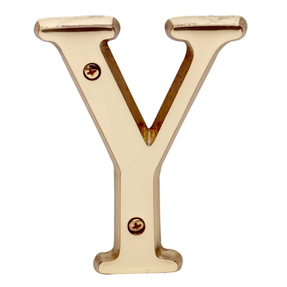 Letter "Y" House Letters Solid Bright Brass 4" | Renovator's Supply