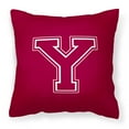 thumbnail image 1 of Letter Y Initial Monogram - Maroon and White Fabric Decorative Pillow, 1 of 4