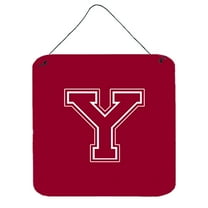 Letter Y Initial Monogram - Maroon and White Wall or Door Hanging Prints
