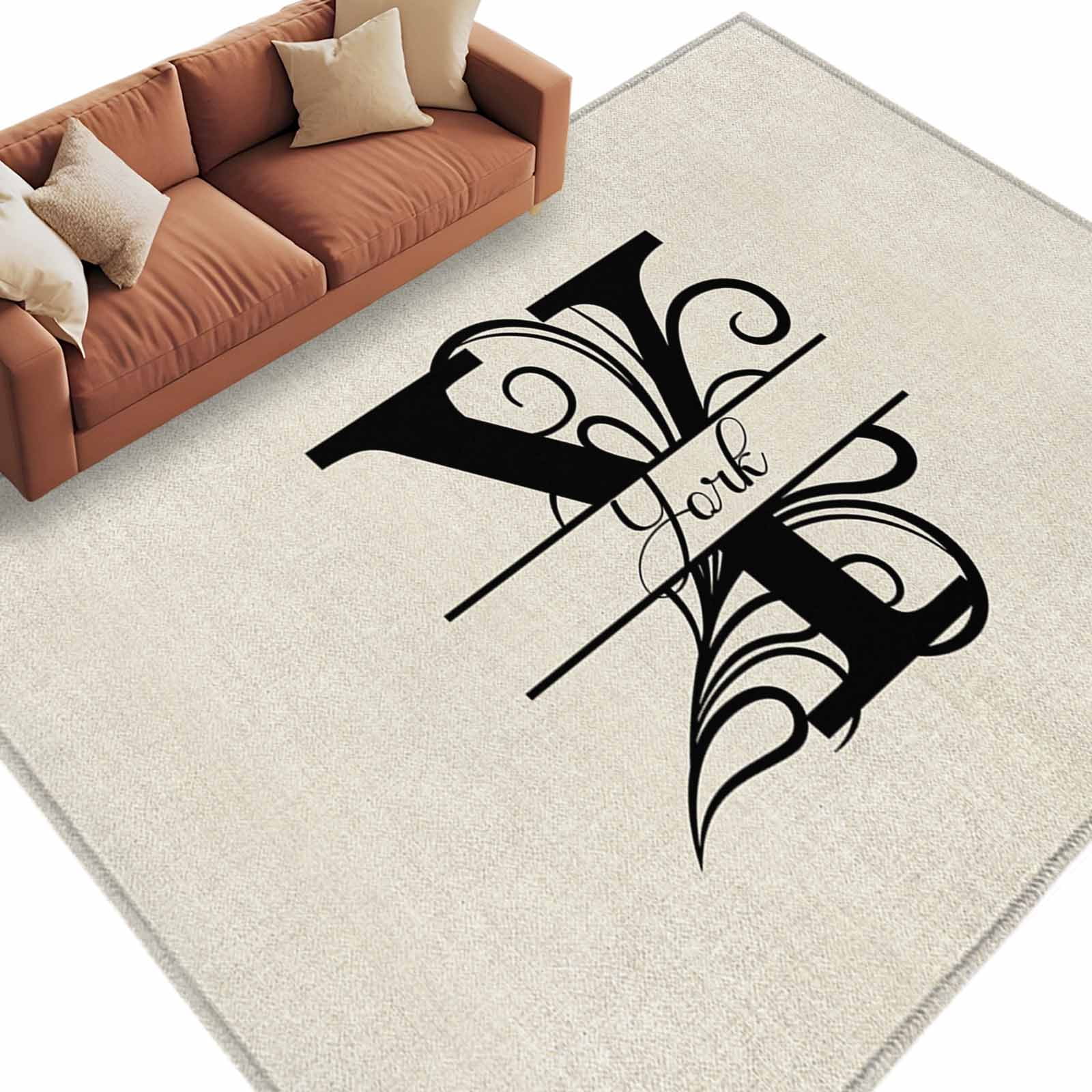 Letter Y Large Area Rugs for Bedroom Living Room, Soft Non Slip Carpet ...