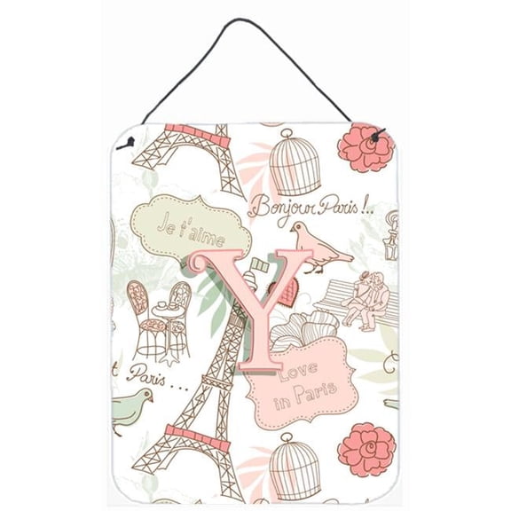 Letter Y Love In Paris Pink Wall and Door Hanging Prints