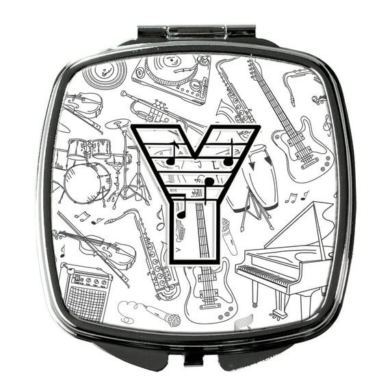 Letter Y Musical Note Letters Compact Mirror