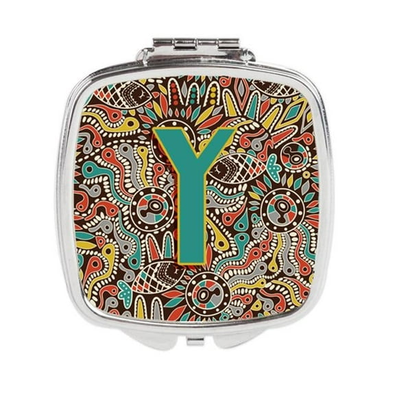 Letter Y Retro Tribal Alphabet Initial Compact Mirror