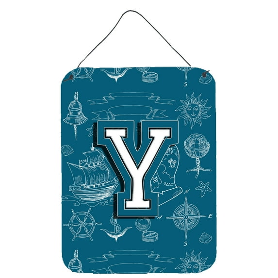 Letter Y Sea Doodles Initial Alphabet Wall or Door Hanging Prints