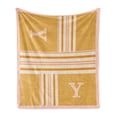 thumbnail image 1 of Letter Y Soft Flannel Fleece Throw Blanket, Horizontal and Vertical Stripes with Gradient Color Zigzags Chevrons Art, Cozy Plush for Indoor and Outdoor Use, 60" x 80", Dark Yellow Eggshell, Ambesonne, 1 of 5