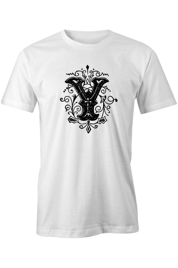 Letter Y T-Shirt | Decorative Alphabet White Tee Gift