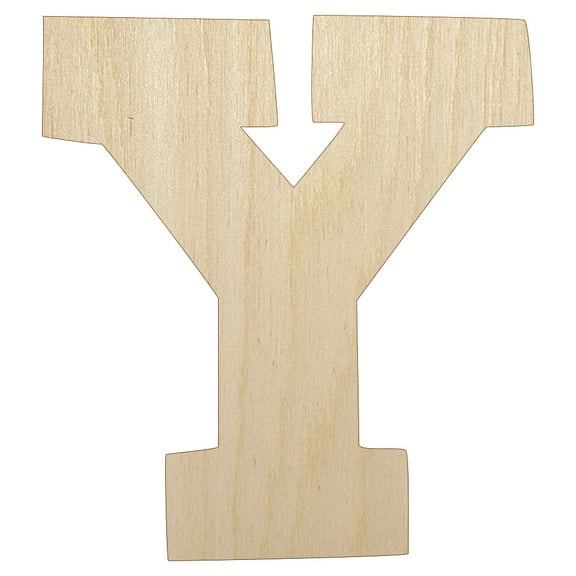 Letter Y Uppercase Fun Bold Font Wood Shape Unfinished Piece Cutout Craft DIY Projects - 4.70 Inch Size - 1/8 Inch Thick