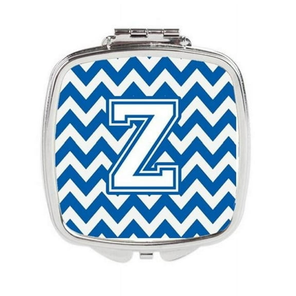 Letter Z Chevron Blue & White Compact Mirror - 3 x 0.3 x 2.75 in.