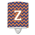 thumbnail image 1 of Caroline's Treasures CJ1060-ZCNL Letter Z Chevron Blue and Orange #3 Ceramic Night Light, 6x4x3", multicolor, 1 of 1