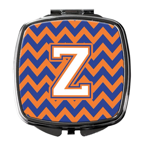 Letter Z Chevron Blue and Orange 3 Compact Mirror CJ1060-ZSCM