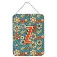 thumbnail image 1 of Letter Z Flowers Retro Blue Wall or Door Hanging Prints, 1 of 2