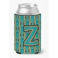 thumbnail image 1 of Letter Z Football Aqua, Orange & Marine Blue Can or Bottle Hugger, 1 of 1