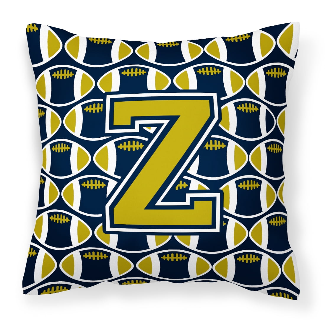 Letter Z Football Blue and Gold Fabric Decorative Pillow - Walmart.com