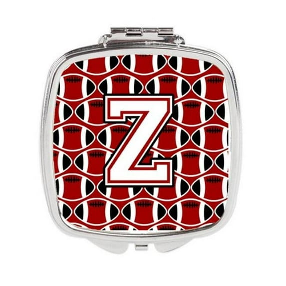 Letter Z Football Cardinal & White Compact Mirror