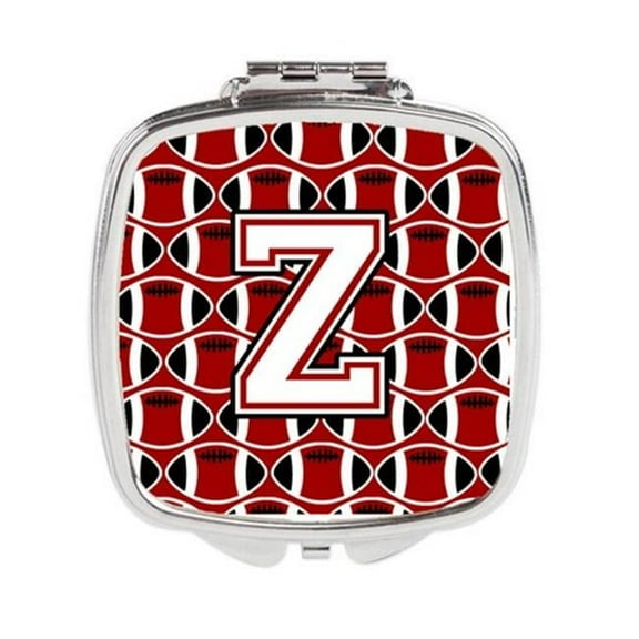 Letter Z Football Cardinal & White Compact Mirror