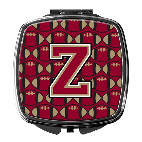 Letter Z Football Garnet and Gold Compact Mirror