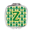 thumbnail image 1 of Letter Z Football Green & Gold Compact Mirror, 1 of 1