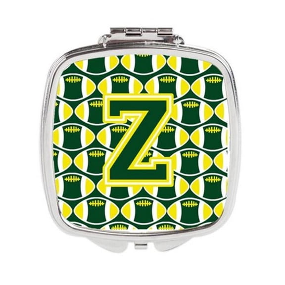 Letter Z Football Green & Yellow Compact Mirror