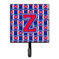thumbnail image 1 of Letter Z Football Harvard Crimson and Yale Blue Leash or Key Holder, 1 of 1