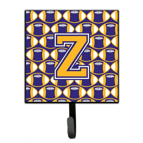 Letter Z Football Purple and Gold Leash or Key Holder