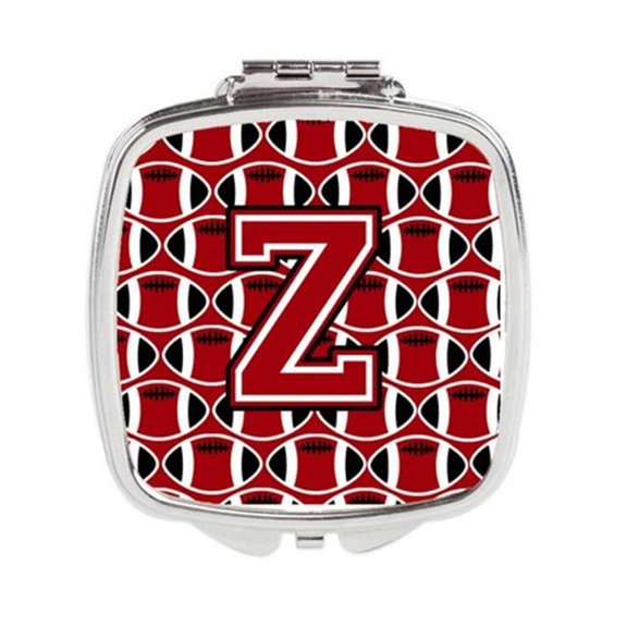 Letter Z Football Red - Black & White Compact Mirror