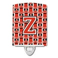 thumbnail image 1 of Letter Z Football Scarlet & Grey Ceramic Night Light, 1 of 1