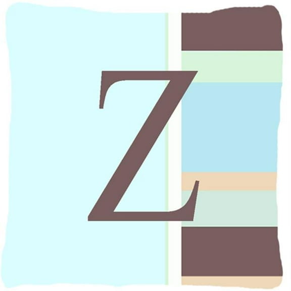 Letter Z Initial Monogram - Blue Stripes Decorative Indoor & Outdoor Fabric Pillow
