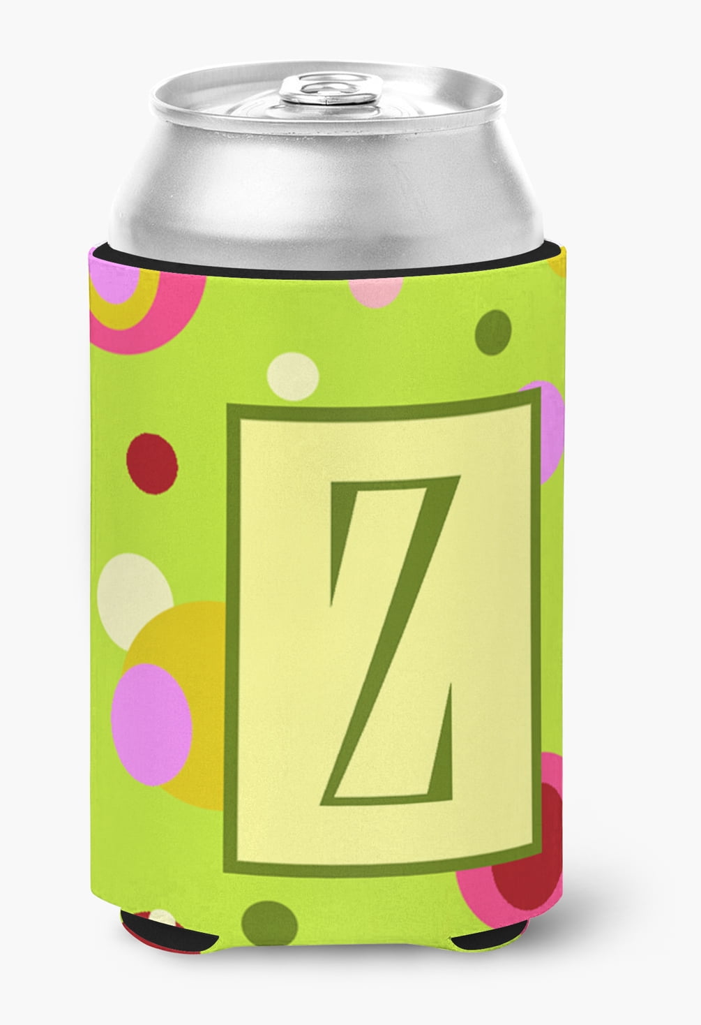 Letter Z Initial Monogram - Green Can or Bottle Beverage Insulator Hugger