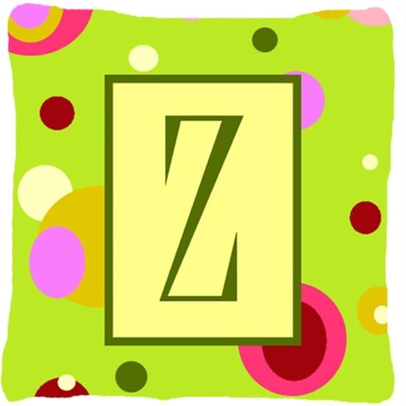 Letter Z Initial Monogram - Green Decorative Indoor & Outdoor Fabric Pillow
