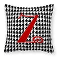 thumbnail image 1 of Letter Z Initial Monogram - Houndstooth Black Fabric Decorative Pillow, 1 of 4