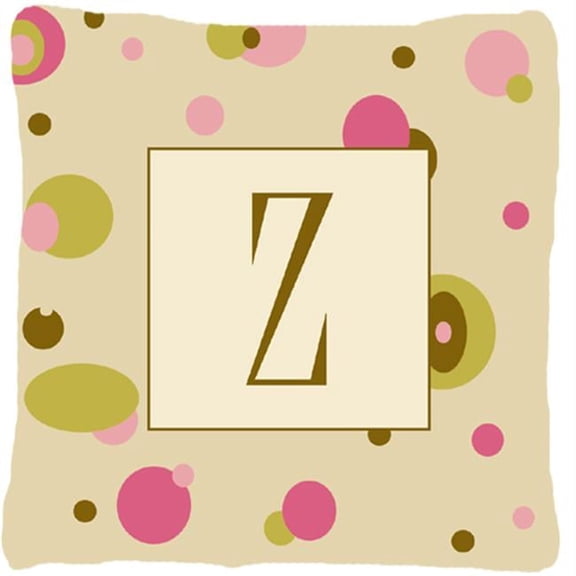 Letter Z Initial Monogram - Tan Dots Decorative Indoor & Outdoor Fabric Pillow