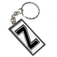 thumbnail image 1 of Letter Z Initial Sprinkles Black White Keychain Key Chain Ring, 1 of 1