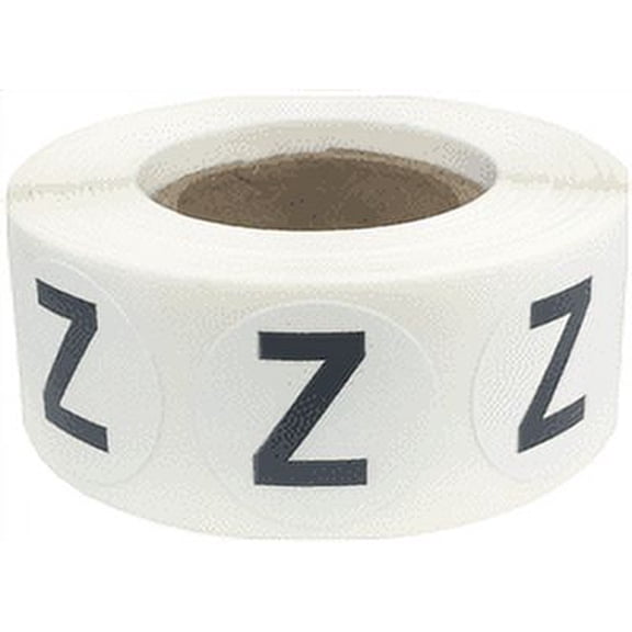 Letter Z Inventory Labels 0.75 inch Round Circle Dots 500 Adhesive Stickers