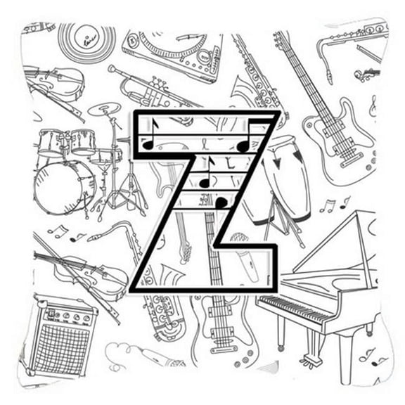Letter Z Musical Note Letters Canvas Fabric Decorative Pillow