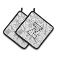 thumbnail image 1 of Letter Z Musical Note Letters Pair of Pot Holders, 1 of 2