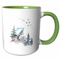thumbnail image 1 of 3drose, Letter Z Personal Wood Animal Watercolor Monogram Personalized Initial, 11oz Two-tone Green Mug, 1 of 6