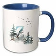 thumbnail image 1 of 3drose, Letter Z Personal Wood Animal Watercolor Monogram Personalized Initial, 15oz Two-tone Blue Mug, 1 of 6