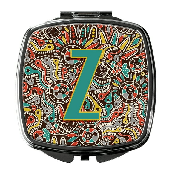 Letter Z Retro Tribal Alphabet Initial Compact Mirror