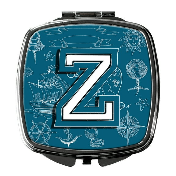 Letter Z Sea Doodles Initial Alphabet Compact Mirror