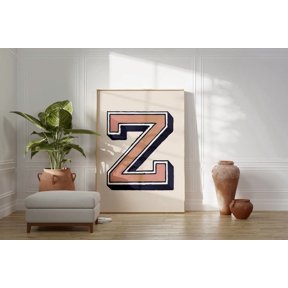 Letter Z Typography Poster For Eclectic Nursery Decor