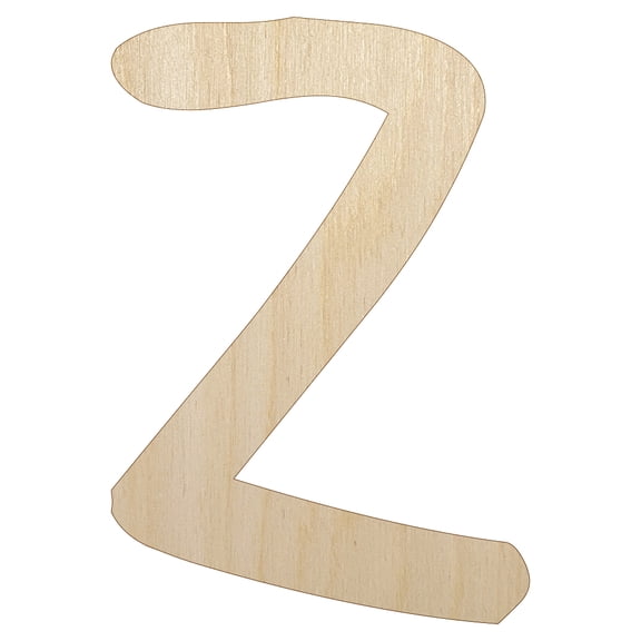 Letter Z Uppercase Felt Marker Font Wood Shape Unfinished Piece Cutout Craft DIY Projects - 4.70 Inch Size - 1/8 Inch Thick