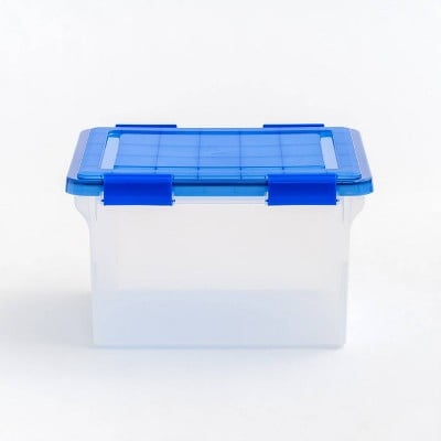 Letter and Legal File Box: Stackable Plastic File Organizer & Storage Bin with Lid