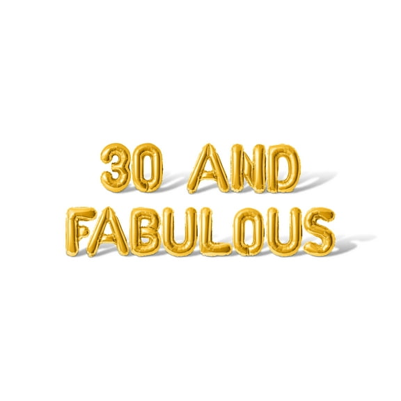 Letter and Number Balloons - 30 AND FABULOUS 16" Inch Alphabet Letters Foil Mylar Balloon Birthday Party Banner (Gold)