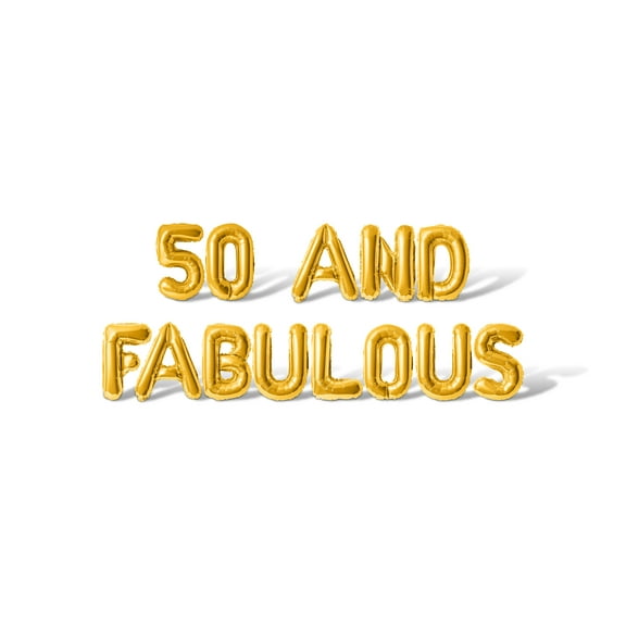 Letter and Number Balloons - 50 AND FABULOUS 16" Inch Alphabet Letters Foil Mylar Balloon Birthday Party Banner (Gold)