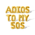 thumbnail image 1 of Letter and Number Balloons - ADIOS TO MY 50S 16" Inch Alphabet Letters Foil Mylar Balloon Birthday Party Banner (Gold), 1 of 5