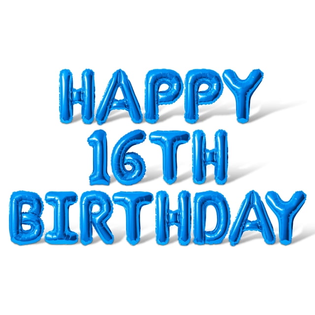 Letter and Number Balloons - HAPPY 16TH BIRTHDAY 16