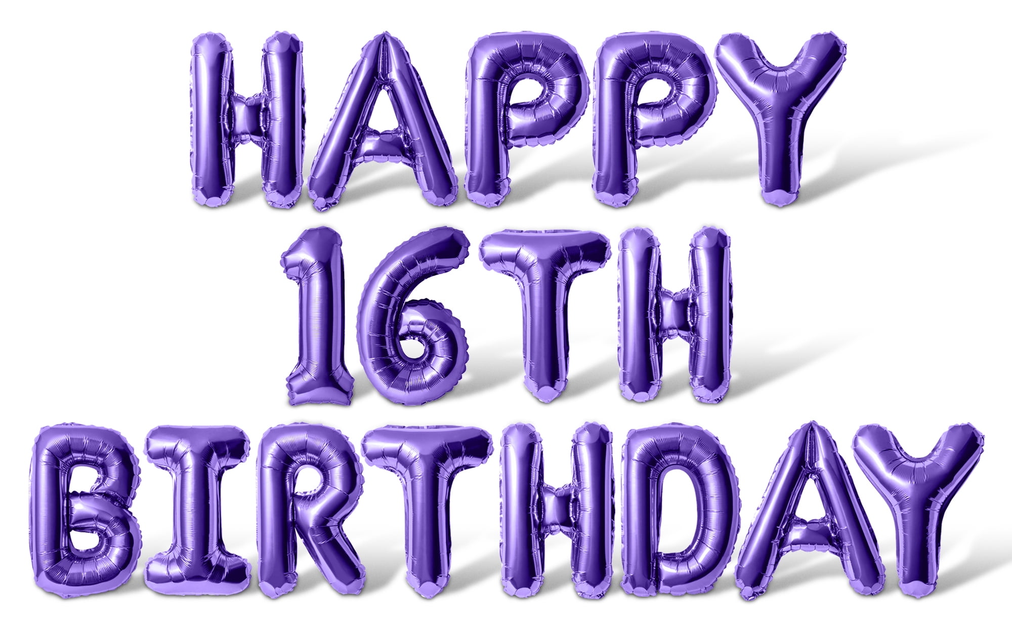 Happy 16TH Birthday Banner Mit Luftschlangen – Schwarz, Für Geburtstagsdeko