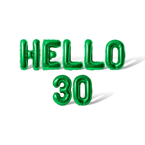 Letter and Number Balloons - HELLO 30 16" Inch Alphabet Letters Foil Mylar Balloon Birthday Party Banner (Green)