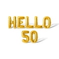 thumbnail image 1 of Letter and Number Balloons - HELLO 50 16" Inch Alphabet Letters Foil Mylar Balloon Birthday Party Banner (Gold), 1 of 5